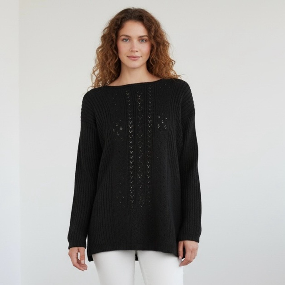 Jones Wear Vintage Wool Blend Knit Black Sweater